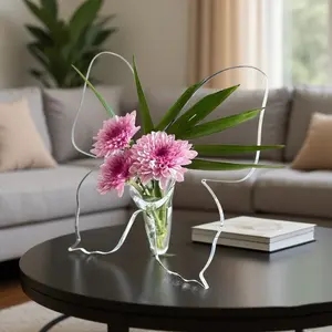 Transparent Butterfly Acrylic Flower Vase with Hand Carved Design for Home Decoration and Gift Choice High Transparency Durable and Easy to Clean