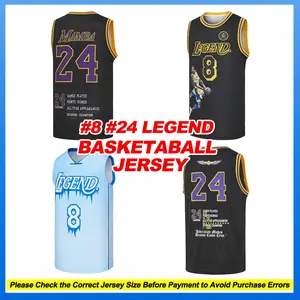 Men’s #8 & #24 Tribute Basketball Jersey Collection,breathable, relaxed fit, ideal for stadium or court wear, up to 2XL,Gift for Game Day
