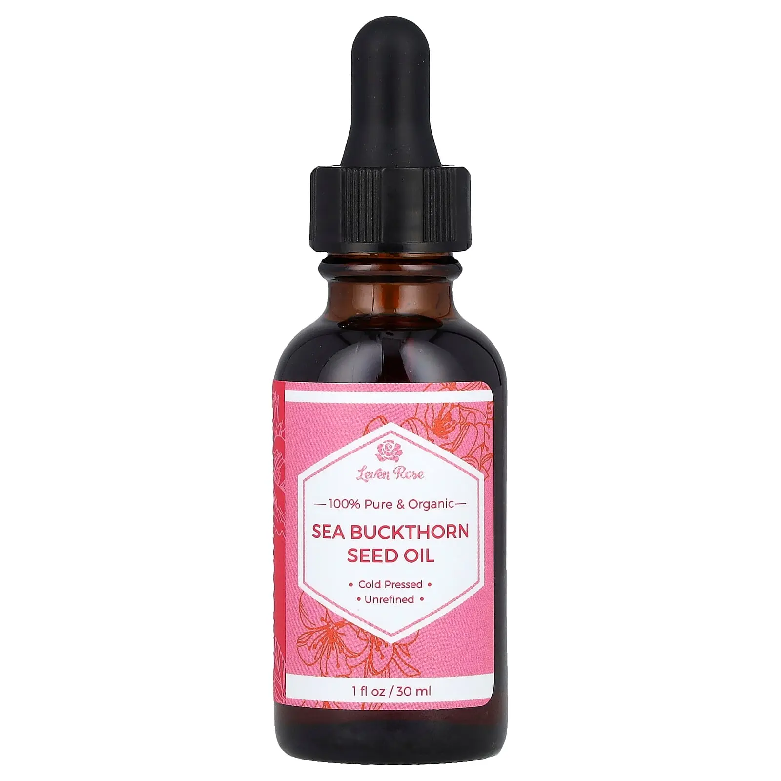 Leven Rose 100% Pure & Organic, Sea Buckthorn Seed Oil, 1 fl oz (30 ml)