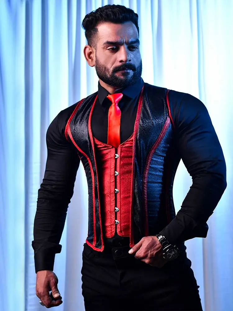 Brocade Corset Vest Male - Men Corsets