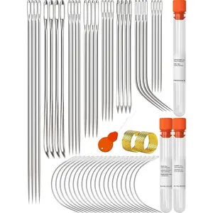 Heavy Duty Hand Sewing  Set - 52 Straight and Curved Hand Sewing  for Upholstery, Leather, Carpet, Canvas Repair and Sail Crafts