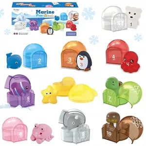 Toddler Learning Toys Montessori Ocean Animal Train Set,Toddler Counting Matching & Sorting Activity Educational Toys,Fine Motor Skills,Preschool Toy Birthday Gift, Montessori Approach, Ocean Animal Theme, Interactive Play, Multi Activity Playset