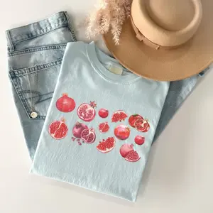 Pomegranate Shirt, Pomegranates, Pomegranate Graphic Tee, Vintage Fruit Shirt, Aesthetic , Boho Shirt Fruit women Tee, Foodie