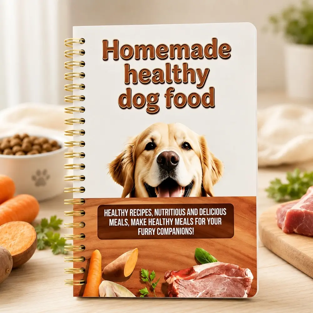 Homemade Healthy Dog Food Recipe Notebook – Spiral Bound Pet Meal Planner for Dog Owners