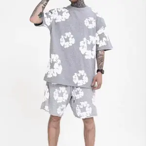 Foam donut printed kapok short sleeve shorts cover new style for men and women
