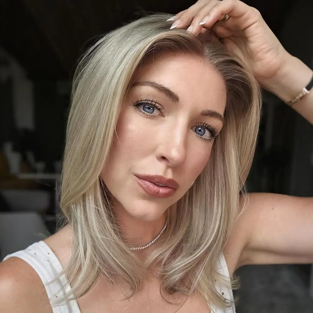 Jessie's Wig [Yara] True-Hold 5.5x5.5 Lace Glueless Wig Ombre Ash Blonde Straight 13x4 Lace Bob Wig For Women Remy Human Hair