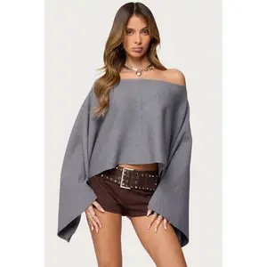 Sharla Off Shoulder Poncho Sweater