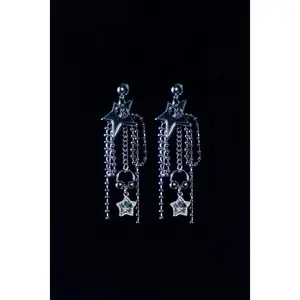 STAR RIBBON DROP EARRINGS