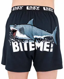 LazyOne | Bite Me Men's Shark Funny Boxers - Funny Animal Boxers, Novelty Boxer Shorts, Gag Gifts for Men, Humorous Underwear for Men Cotton Menswear