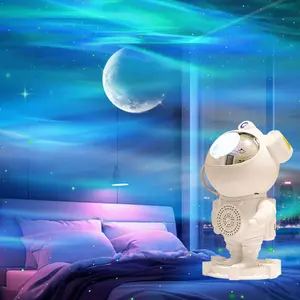 Astronaut Northern Galaxy Light Aurora Projector Moon Night lamp LED Star Projector for Bedroom Nebula Lamp Remote Control, White Noises, Bluetooth Speaker for Parties