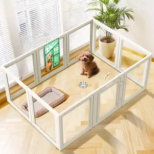 FXW AuraSpace Acrylic Indoor Dog Playpen for Puppies/Small/Medium Dogs, Black