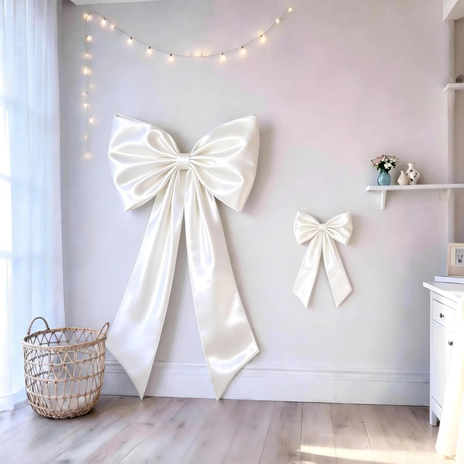Bows Decoration Set, Large and Small Cute Girl Room Wall Decor Hangable, Hanging Wall Decor, Perfect for Valentine's Day, Singles Party, Wedding, Birthday, Christmas