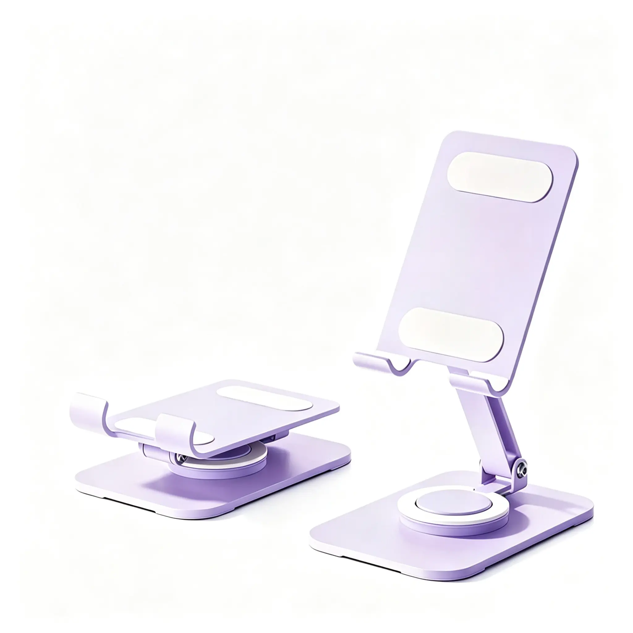 All Metal Foldable 360 Degree Rotation Phone Stand, Adjustable Universal Desktop Cell Phone Holder, Portable Mobile Bracket for Home & Office sturdy base