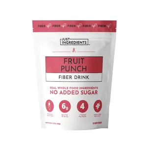 Just Ingredients Fruit Punch Fiber Drink - 30 Servings, 6g Fiber, No Added Sugar, Supports Regularity & Digestive Health