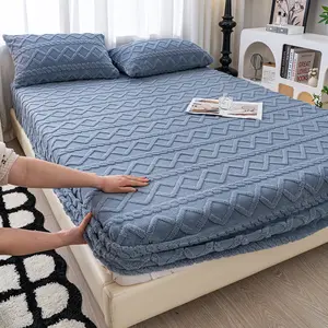 Premium Velvet Bed Sheet Set, 3PCS/4PCS Ultra-Soft Cloud-Like Breathable Lightweight Bedding for Spring Summer, Deep Pocket Full Elastic Non-Slip Fit, Shrink & Fade Resistant, Hotel Home Use outdoorfun