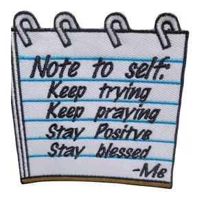 Note to self Iron/Sew on Patch, Patch for Jackets, Patches for Hats, self love DIY, Embroidery Applique
