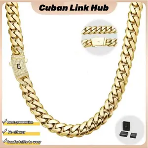 14K gold-plated Cuban necklace , new anti-rust technology, comfortable towear and non-allergic.6mm/8mm/10mm/12mm/14mm canbe selected. Suitable for leisure, business, entertainmentand any other occasions
