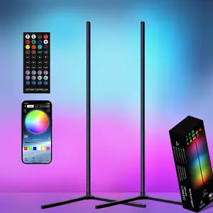 Smart RGB Corner Floor Lamp with App & Remote Control, 16 Million Colors, Dimmable LED Mood Lighting, Music Sync, Modern Minimalist Ambient Light for Living Room, Bedroom, Gaming Room