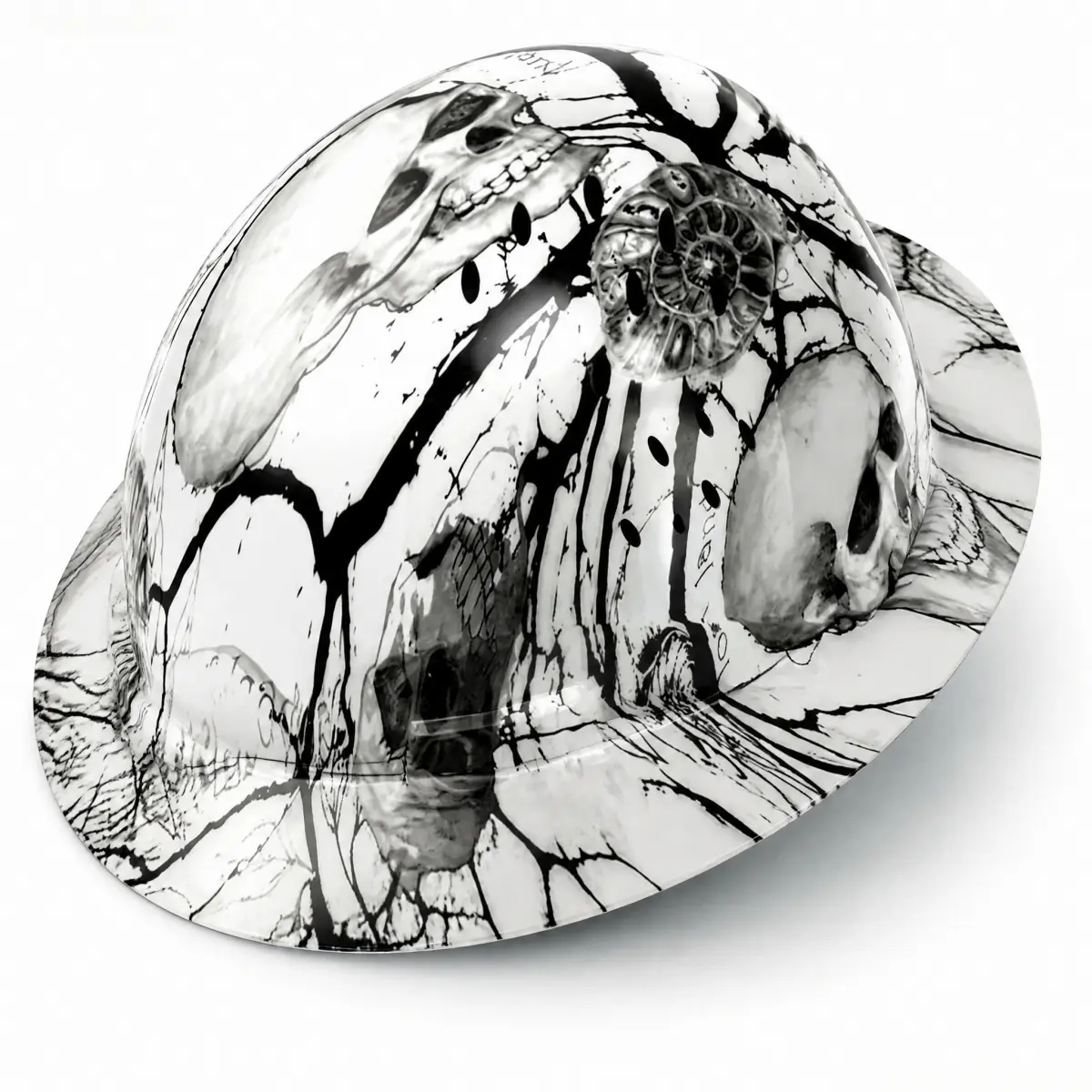 OSHA Certified Carbon Fiber Full Brim Safety Helmet - Impact Resistant, Ventilated, Sun Protection, 6-Point Ratchet Suspension, Adjustable Fit Chin Strap, Industrial Construction Hard Hat for Men & Women, Outdoor