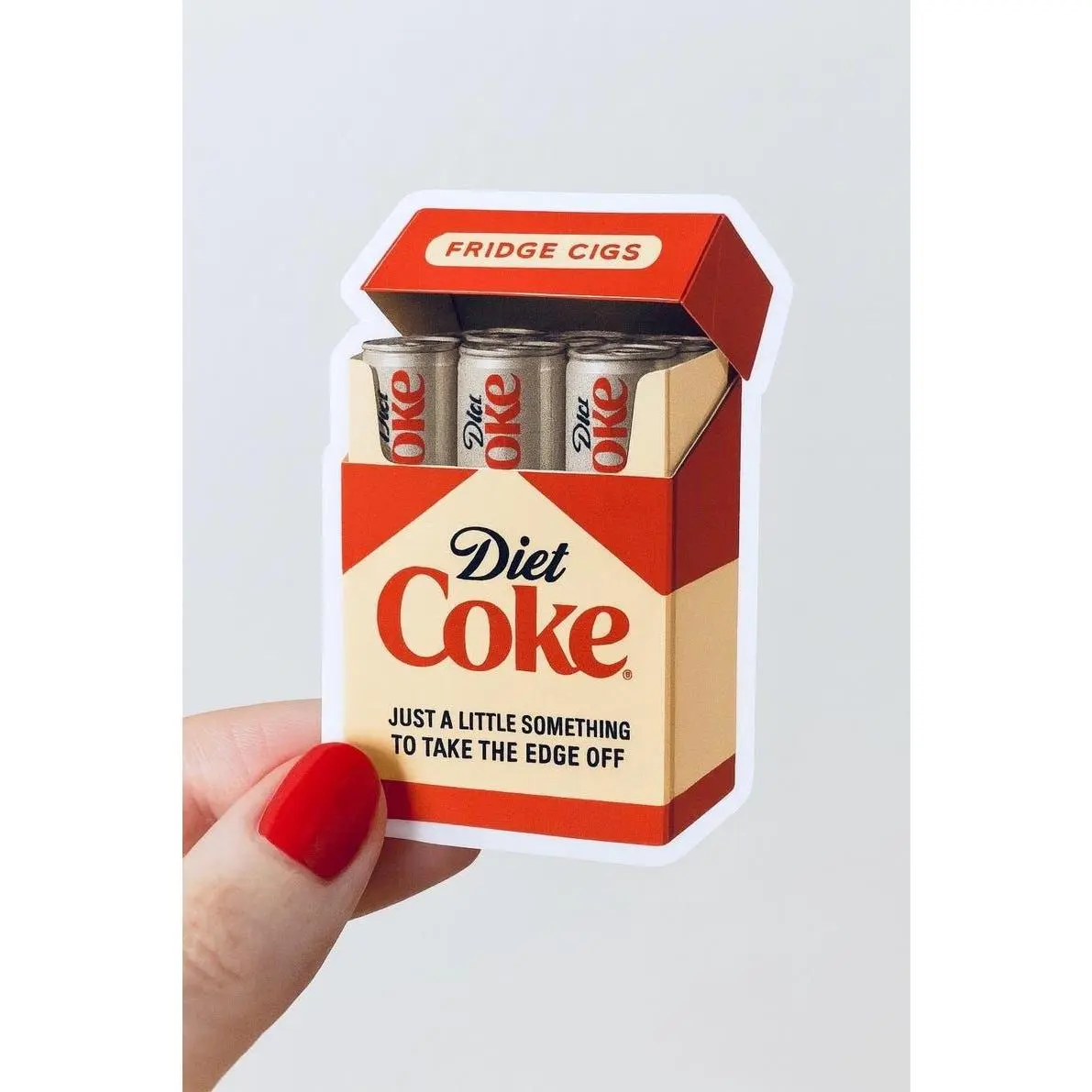 Funny Diet Coke Fridge Cigs Sticker - Matte Vinyl