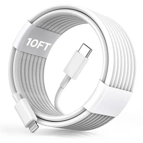 USB C to Lightning [MFi Certified] 10FT Durable Electronic Cellphone iPhone Fast Charger Cable Power Delivery Type C Charging Cord Efficient Data Transfer Compatible with iPhone 14 13 12 11 Pro Max X XS XR 8 7 6s Plus SE Devices Charging Cables
