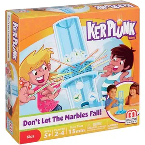 MATTEL Ker Plunk Multicolored Family Board Game - Board Game Blocks, Pet (Dog & Cat) Interactive Play Accessory for Party Table Use, Family Board Games, Party Table Game