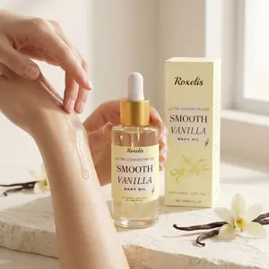 2 Bottles Vanilla Cream Scented Body Oil, Rich Fragrance, Lightweight Texture, Moisturizing and Nourishing, Soft and Radiant Skin