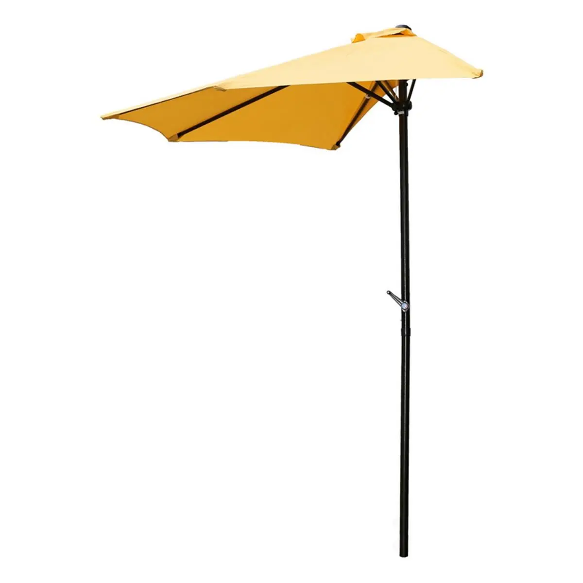 International Caravan 9 ft. Aluminium Half-Round Wall Hugger Outdoor Umbrella - Lemon Yellow, 9 lbs All-Weather Umbrella, UV Prevention Refreshing Shade Solution for Balcony