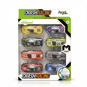8Pcs Random Pull Back Crash Racing Cars | 360° Flip & Bounce Back Toy Cars for Kids model