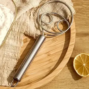 A Dough Mixer, Stainless Steel Handheld Bread Mixer, Dough Scraper, Dual-Hole Quick Mixing Tool, Suitable for Cooking, Stirring, Beating Eggs, Kitchen Gadgets, Baking Tools, Ideal for Restaurants, Trucks, And Bakeries