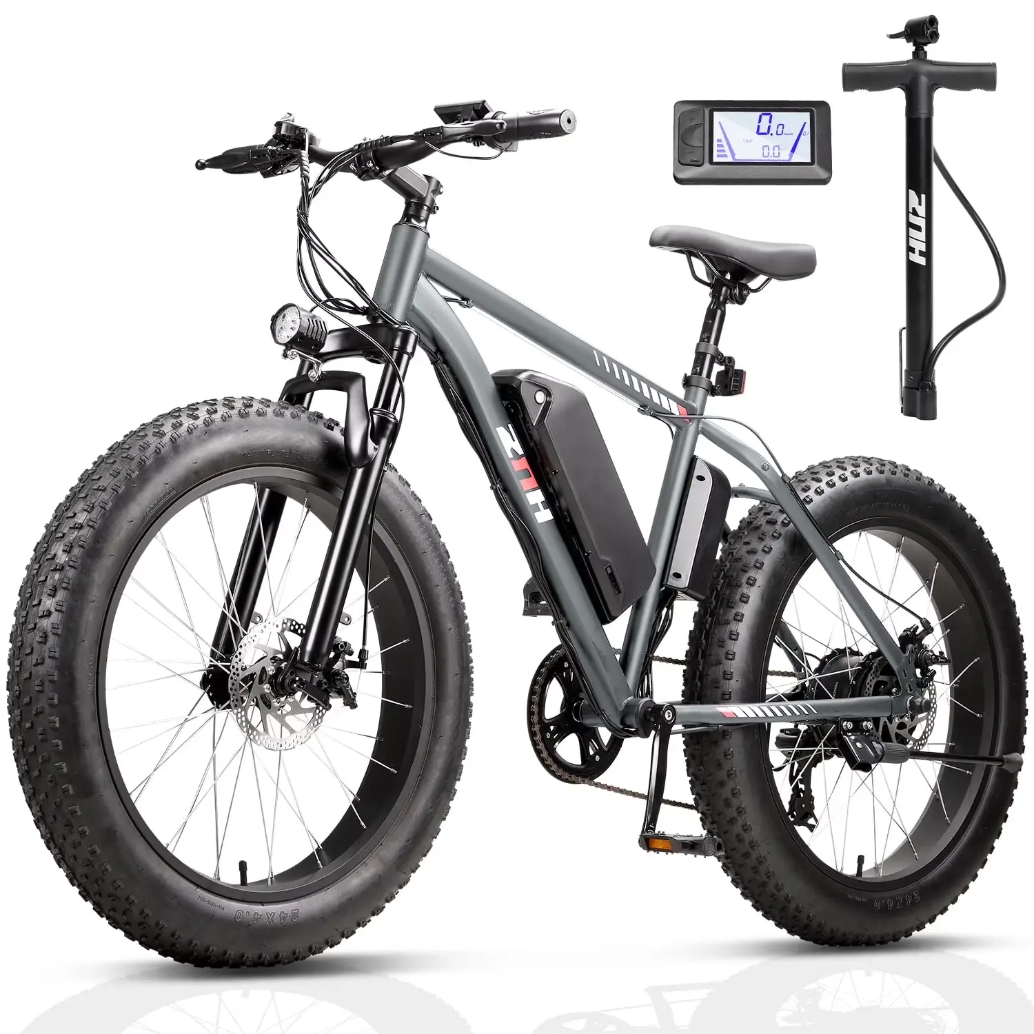 ZNH-18 grey/black 24-Inch Adult Electric Bike 1000W Peak Brushless Motor long-lasting battery 48V13Ah Removable Battery Commuting Outdoor Off-Road E-Bike 2026 New Fat Tire