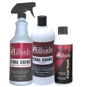 Final Shine Horse Grooming Set Shampoo Detangler Coat Shine Spray Horse Shine Trio Natural Horse Shampoo