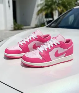 Nike Air Jordan 1 Low Valentines Day Pink White 553560-661 GS Womens Fashion Sneakers New