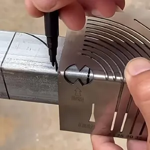 1pc Stainless Steel Bending Tool for Square Pipes, Multifunctional Corner Bending and Angle Measurement Tool, Durable Steel Construction, Ruler