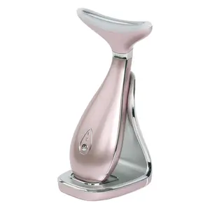 VRAIKO LILY Neck & Face Massager, Triple-Action Beauty Tool with Rechargeable Battery - Facial Beauty Instrument for Skin Rejuvenation, Wrinkle Removal, Firming (Rose Gold)