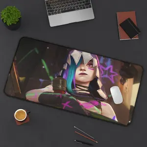 Arcane Jinx Mouse Pad - League of Legends Desk Mat - Vi And Caitlyn Mouse Pad - Gift For Gamer - Valentine Days Gift