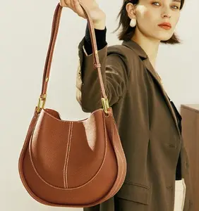 F20-[Genuine leather] New leather crossbody bag women's bag single shoulder saddle bag leather bag