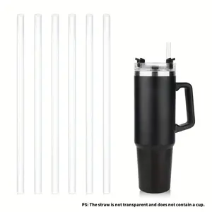 Extra Long Reusable Straw, Plastic Reusable Straw, 6 Counts/set Replacement Straw for 40oz/30oz Cup, Sports Bottle Straw, Sports & Outdoor Accessories