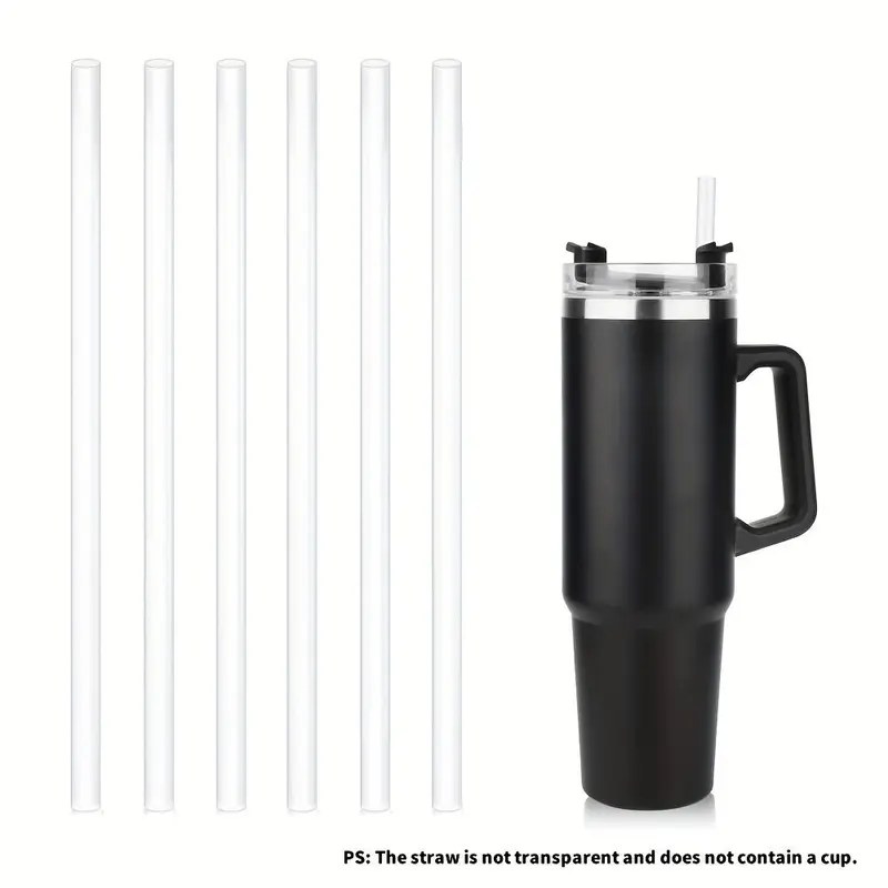 Extra Long Reusable Straw, Plastic Reusable Straw, 6 Counts/set Replacement Straw for 40oz/30oz Cup, Sports Bottle Straw, Tumbler Straws, Drinking Straws, Sports & Outdoor Accessories