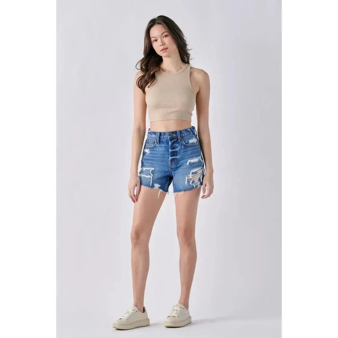 Cello Medium Wash Denim Shorts Cotton Fit