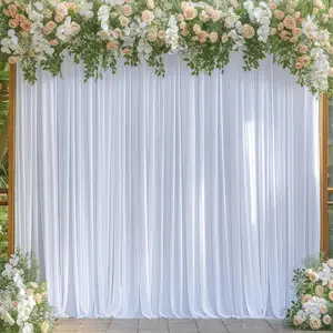 8x10FT Backdrop Curtains -Wrinkle-Free Polyester Photography Drapes Party Photo Backgrounds for  for Graduation Photography Baby Shower Birthday Stage Background Stand Decorations 4x10FT,2 Panels