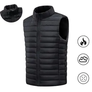 Men's Lightweight Foldable Outdoor Quilted Vest Jacket, Insulated Warm Puffy Winter Heated Coat, Suitable for Running, Traveling, Casual Wear, Breathable Bubble Cotton Stretch Men’s Outdoor Jacket full  zip  vest heavyweight full-zip trendy warm