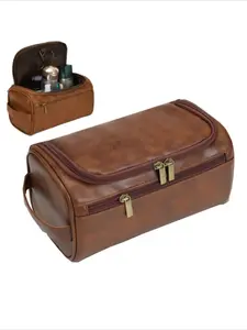 Travel Cosmetic Case Hanging Wash Bag Men's Vintage Toiletry Bag Luxury for Business Trips Male Makeup Organizer Storage Pouch Beauty Storage Pouch