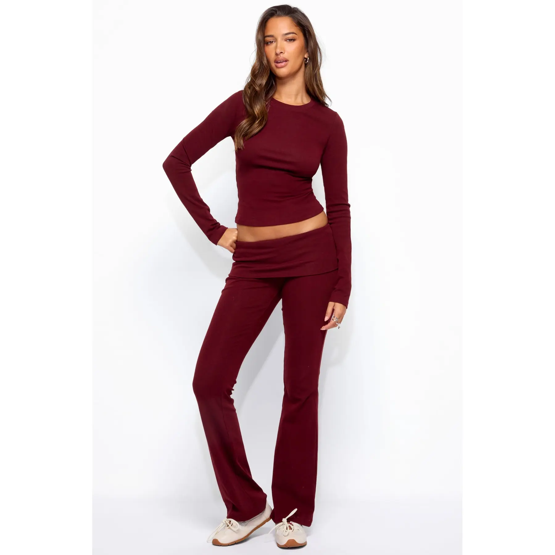 Ivanne Foldover Flared Pants Ivanne Foldover Flared Pants