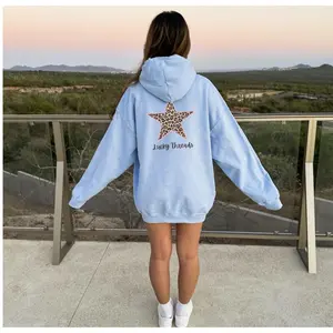 Cheetah Print Star Hoodie, Aesthetic Trendy Sweatshirt, Leopard Print Gift for Teenage Girl