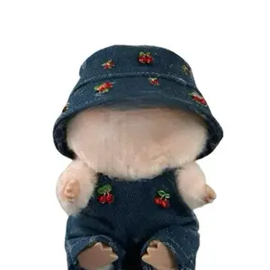 Handmade Denim Cherry Outfit - Adorable Design with Cherry Embellishments for Unique Style