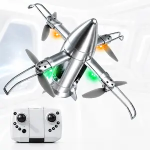 RC Flying Dragon StarShip Rocket Drone Toy for Kids, LED Remote Control Hover Aircraft with Spray Mist Effect, Controller and Easy Fly Fun