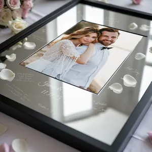 Guestbook Alternative Wedding - Silver Metal Signature Frame - Guest Book Photo