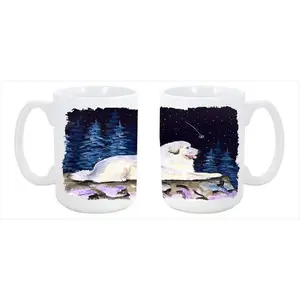 212 MAIN Starry Night Great Pyrenees Ceramic Coffee Mug - 15oz Large Reusable Cup, Dishwasher Safe, Microwavable Drinkware for Coffee/Tea, Drink