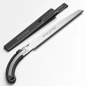 35cm Manganese Steel Folding Pruning Saw - Professional Woodworking Chainsaw with Non-Slip Grip & Sheath (Tree Trimming/Forestry/Garden Tool)